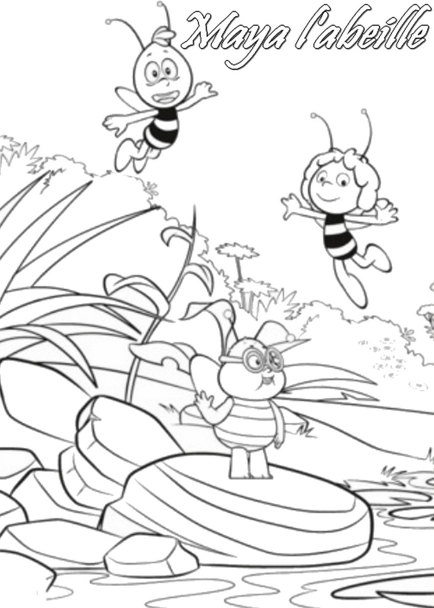 Coloriage a imprimer maya l abeille et barry gratuit et ...